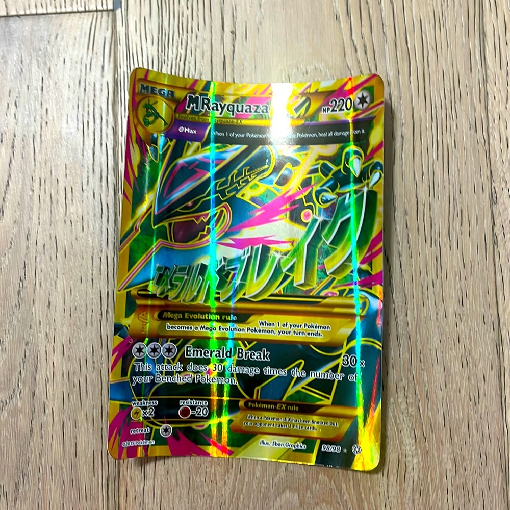 Mega Ratquaza EX jumbo shiny Pokémon card, Extra rare shiny star